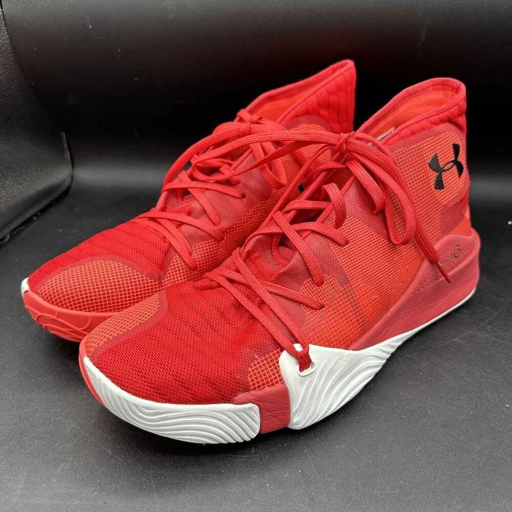 EUC Under Armour Men’s Anatomix Spawn Mid Micro G Red Size‎ 12 3021262-604